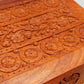 Handgeschnitzte Holz Box aus Indien Schatulle mit Blumen Dekor