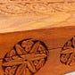 Handgeschnitzte Holz Box aus Indien Schatulle mit Blumen Dekor