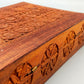Handgeschnitzte Holz Box aus Indien Schatulle mit Blumen Dekor