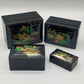 Asiatisches Lackdosen Set (4-teilig) Elegante Stapelboxen mit Landschaft