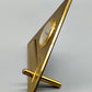 Exklusive Weiss Tisch Uhr aus Messing Dreieckiges Vintage Design