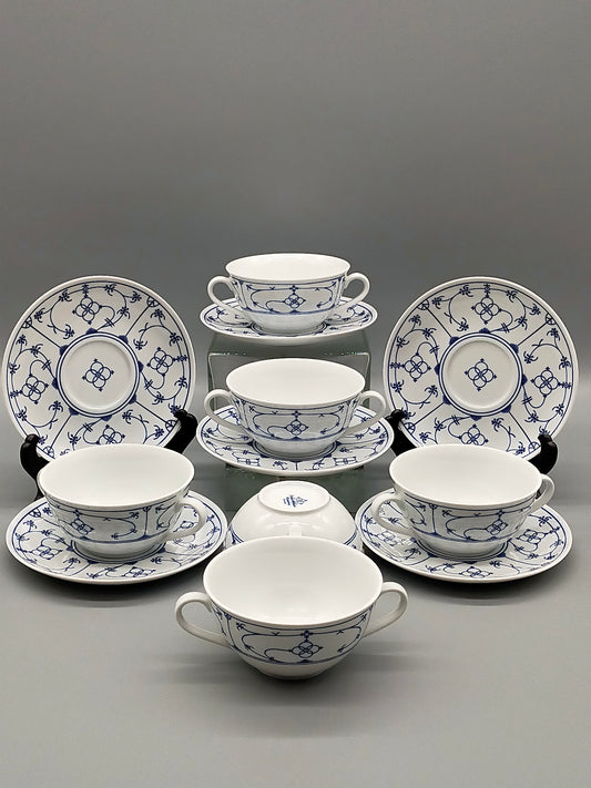 Winterling Indischblau Suppentassen Klassisches Set für 6 Personen
