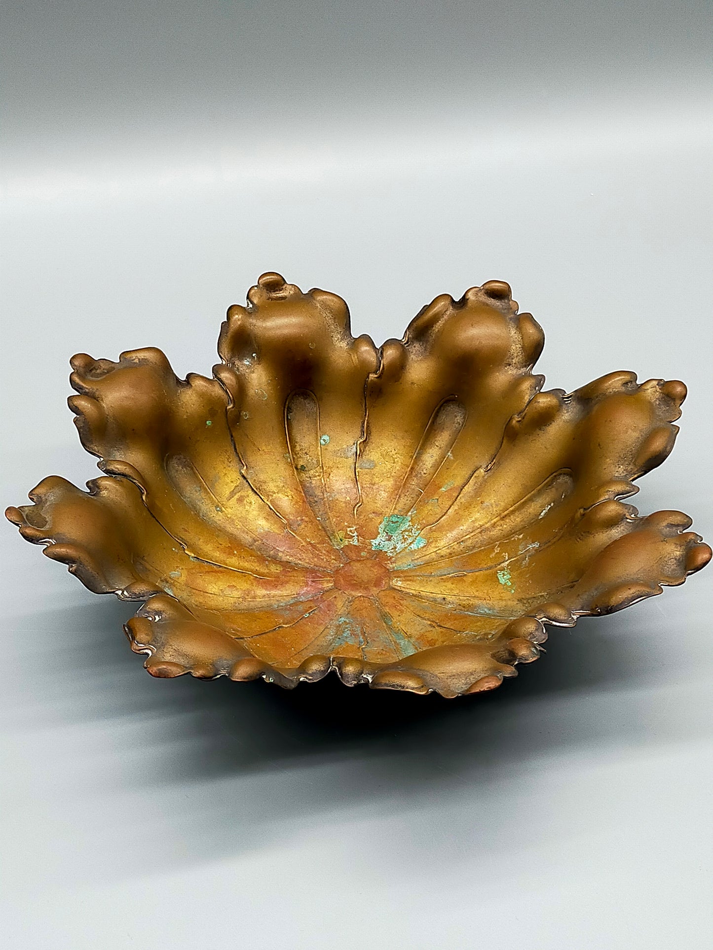 Antike Schale im Jugendstil Florale Bronze Optik Dekorschale