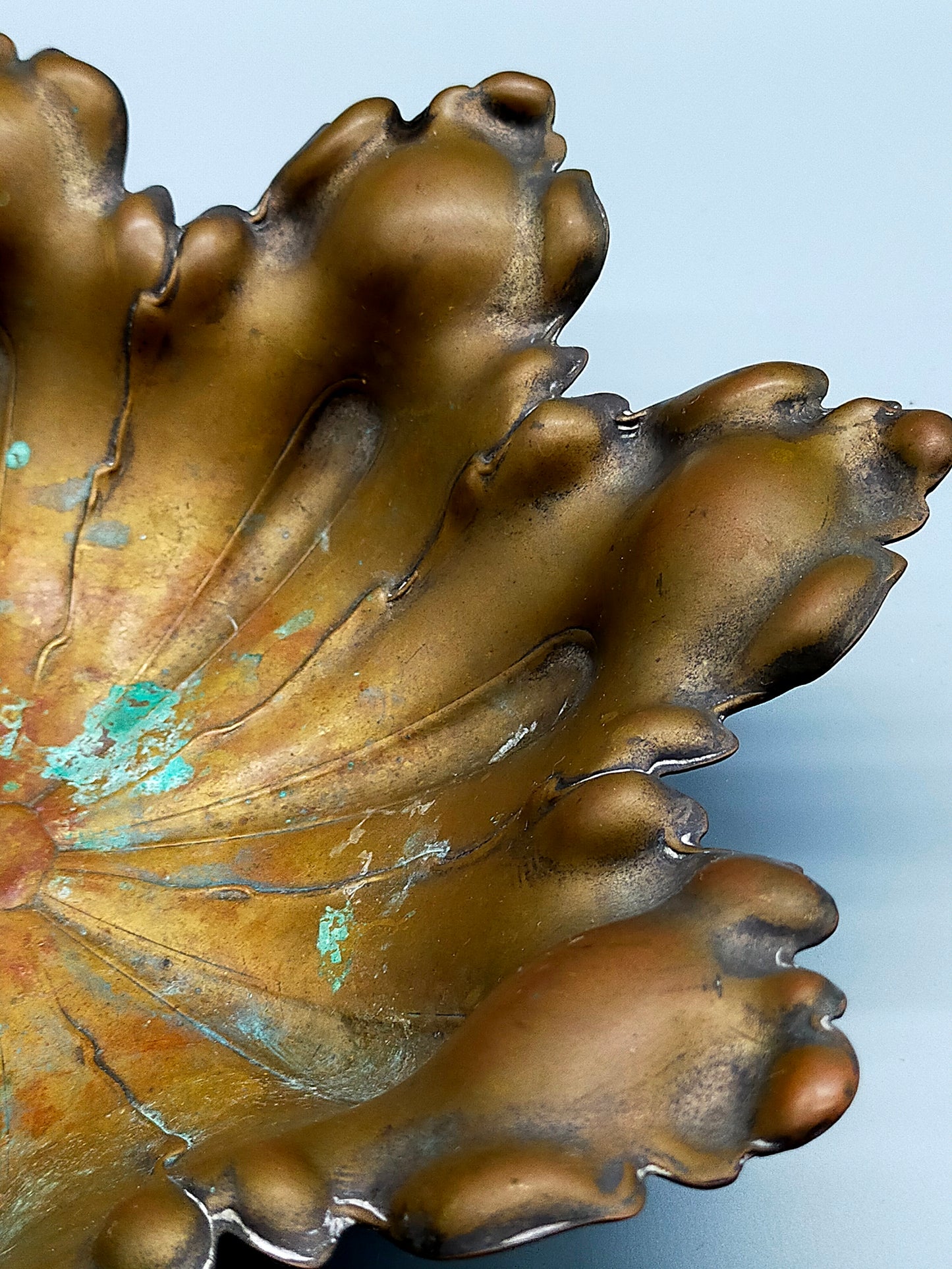 Antike Schale im Jugendstil Florale Bronze Optik Dekorschale
