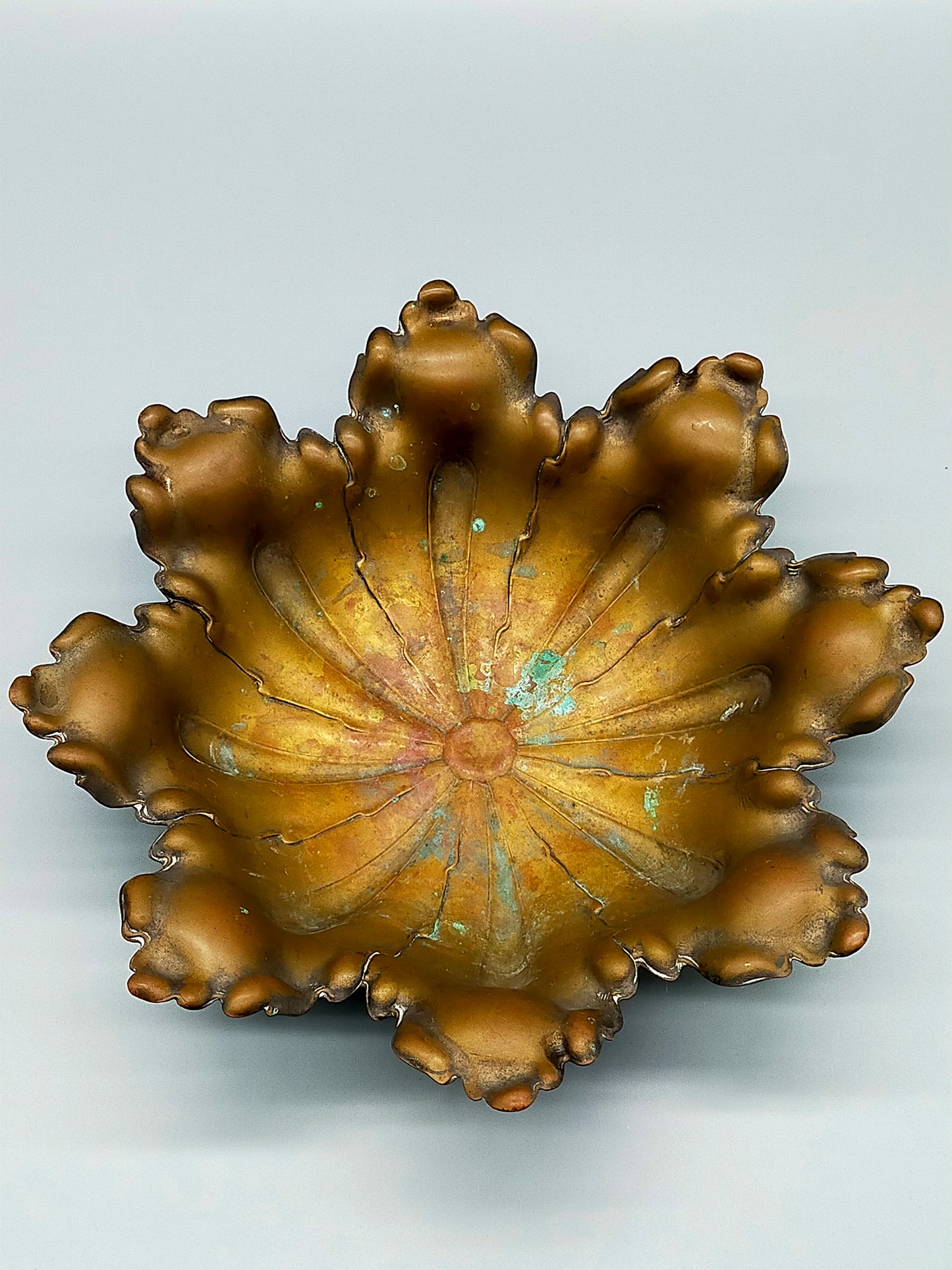 Antike Schale im Jugendstil Florale Bronze Optik Dekorschale