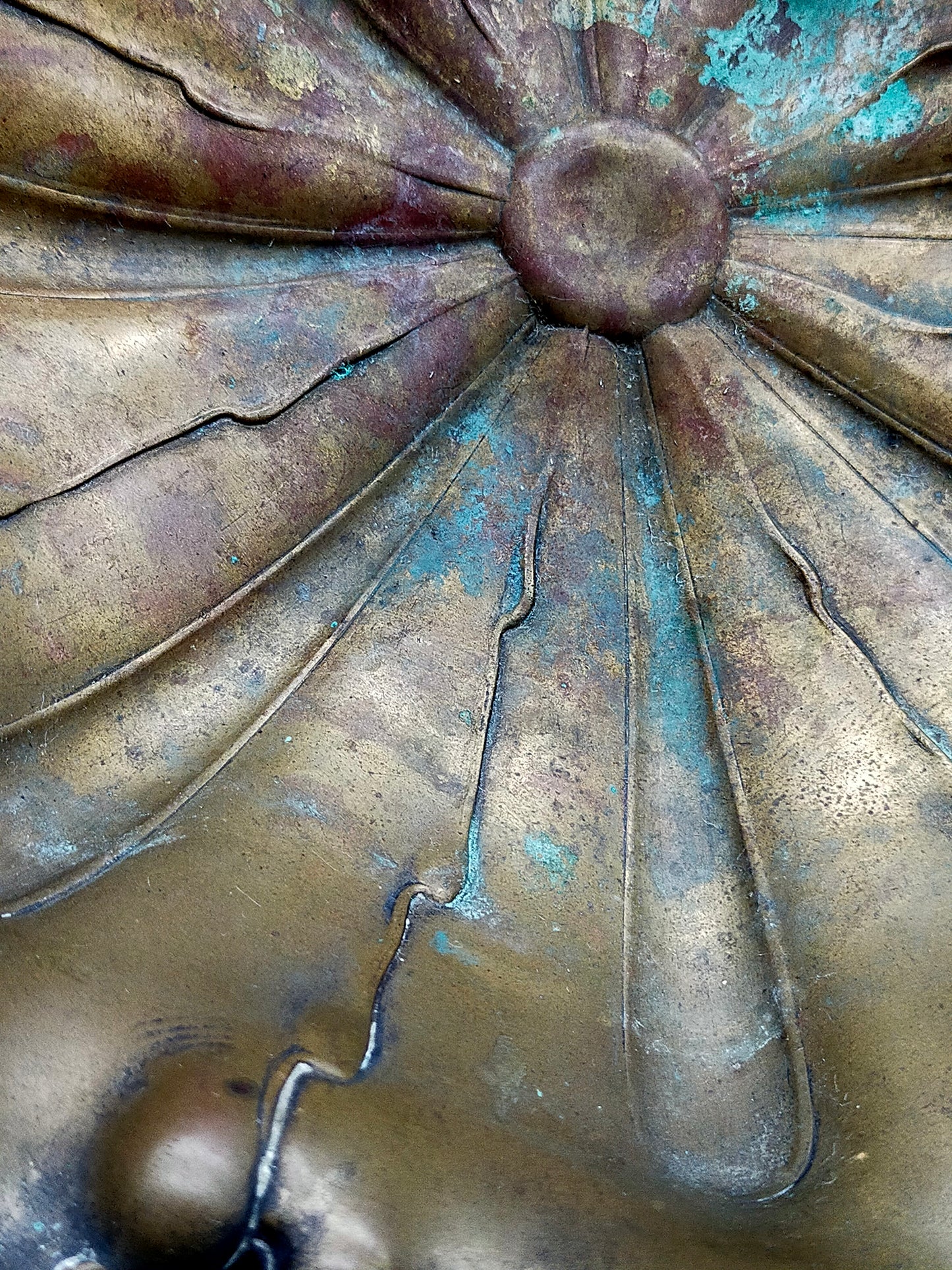 Antike Schale im Jugendstil Florale Bronze Optik Dekorschale
