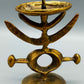 Brutalistischer Messing Kerzen Ständer Abstraktes MidCentury Design
