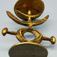 Brutalistischer Messing Kerzen Ständer Abstraktes MidCentury Design