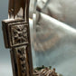 Jugendstil Tisch Spiegel Antiker Zinnrahmen mit Frau und Blumengirlande