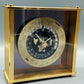 Vintage  1984 Seiko Weltzeit Tisch Uhr Elegantes Messing Design mit Weltkarte