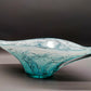 Elegante Murano Kunstglas Schale Türkis mit Craquelé-Optik Design