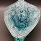 Elegante Murano Kunstglas Schale Türkis mit Craquelé-Optik Design