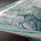 Elegante Murano Kunstglas Schale Türkis mit Craquelé-Optik Design
