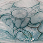 Elegante Murano Kunstglas Schale Türkis mit Craquelé-Optik Design