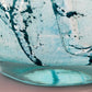 Elegante Murano Kunstglas Schale Türkis mit Craquelé-Optik Design
