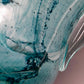 Elegante Murano Kunstglas Schale Türkis mit Craquelé-Optik Design