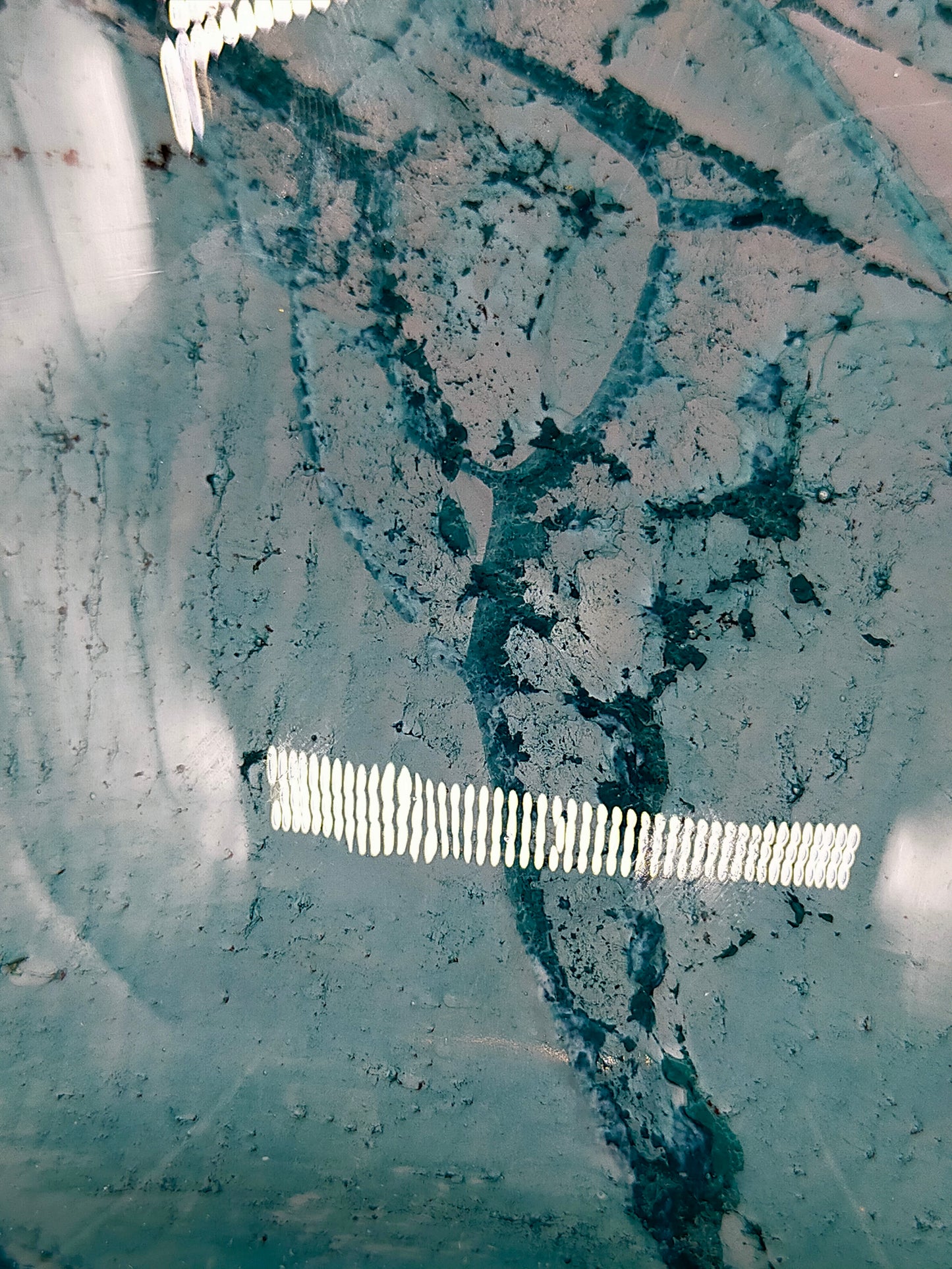 Elegante Murano Kunstglas Schale Türkis mit Craquelé-Optik Design