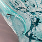 Elegante Murano Kunstglas Schale Türkis mit Craquelé-Optik Design