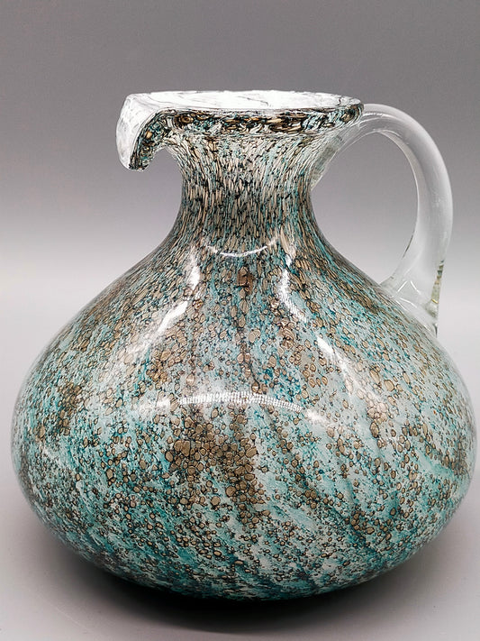 Murano Stil Glas Krug in Türkis Kunstvoller Krug mit Henkel