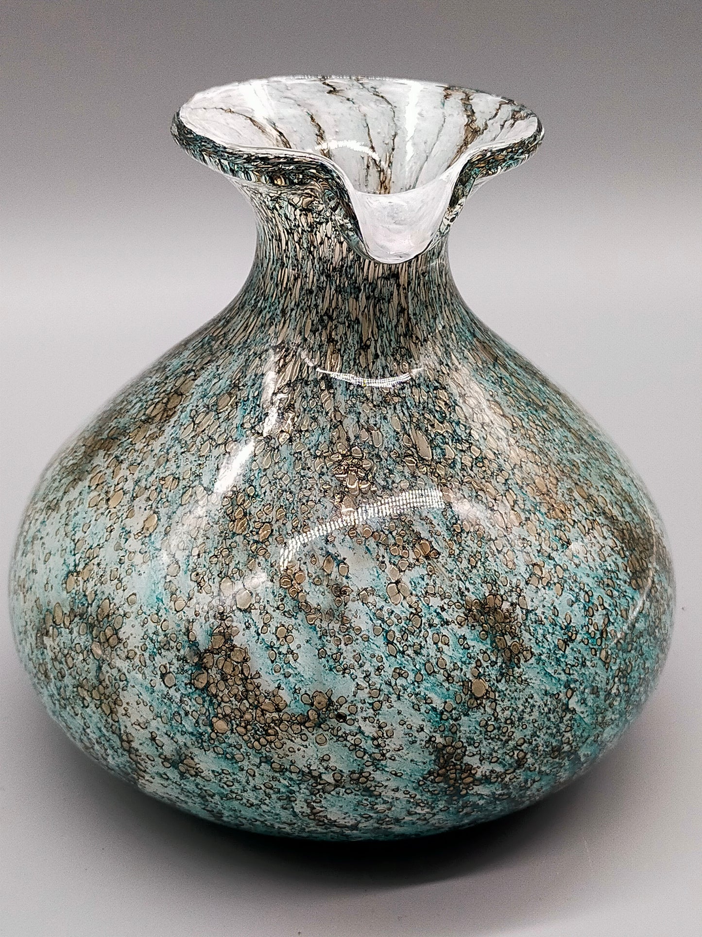 Murano Stil Glas Krug in Türkis Kunstvoller Krug mit Henkel
