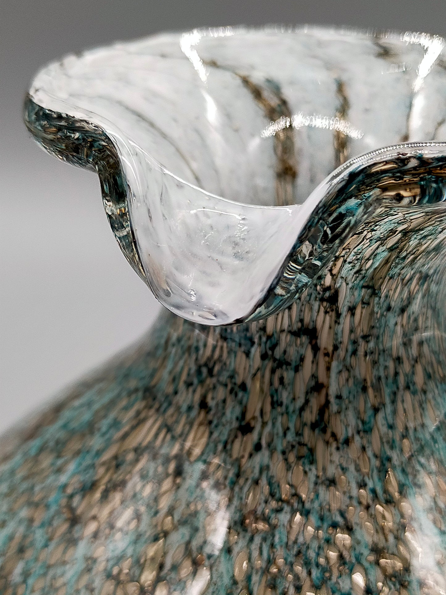 Murano Stil Glas Krug in Türkis Kunstvoller Krug mit Henkel