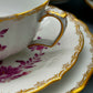 Seltenes Meissen Kaffeeservice Purpur Rose Reich Vergoldet für 5 Personen