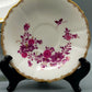 Meissen Purpur Rose Reich – 3er Set Prunk Teller mit Goldrand