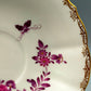 Meissen Purpur Rose Reich – 3er Set Prunk Teller mit Goldrand