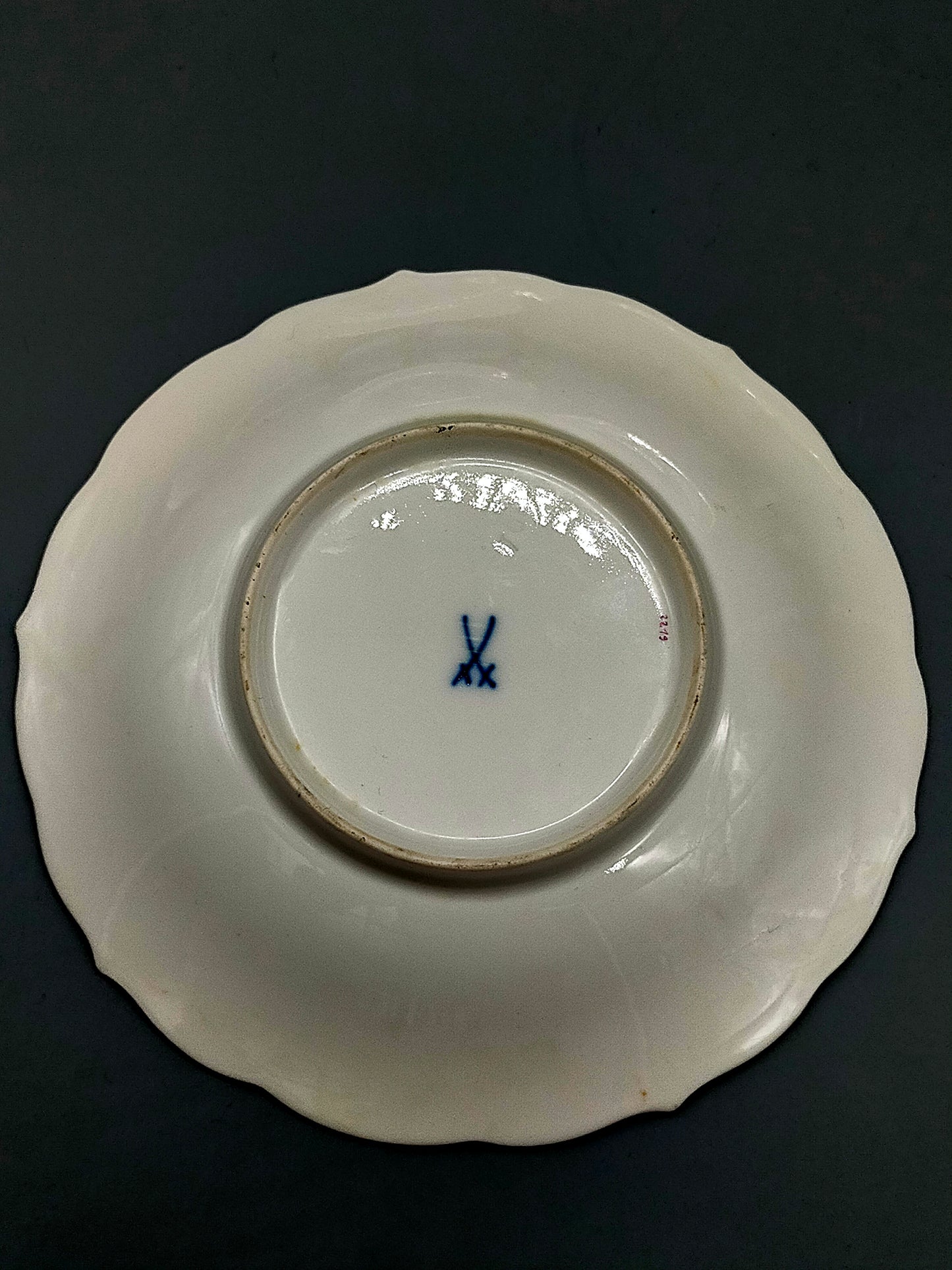 Meissen Purpur Rose Reich – 3er Set Prunk Teller mit Goldrand