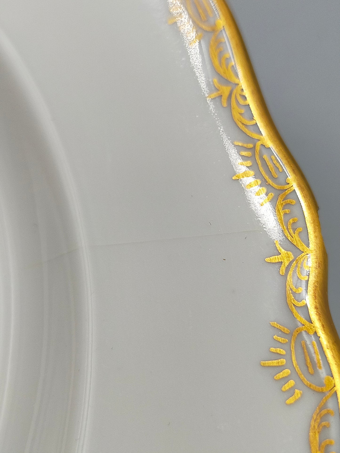 Meissen Purpur Rose Reich – 3er Set Prunk Teller mit Goldrand