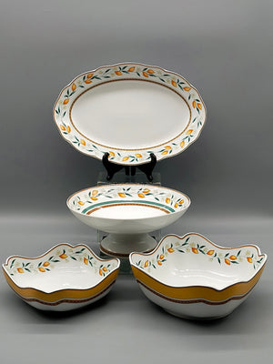 Hutschenreuther Medley Alfabia Porzellan Set 4 tlg Servierset