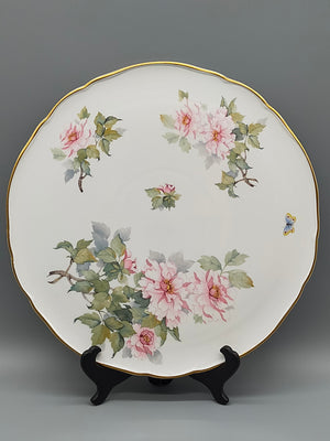 Limoges Porzellan Prunkteller Edles Päonien & Schmetterling Design