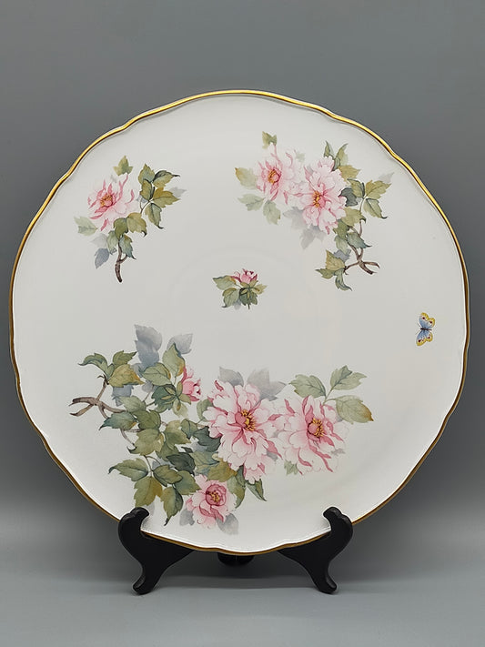 Limoges Porzellan Prunkteller Edles Päonien & Schmetterling Design