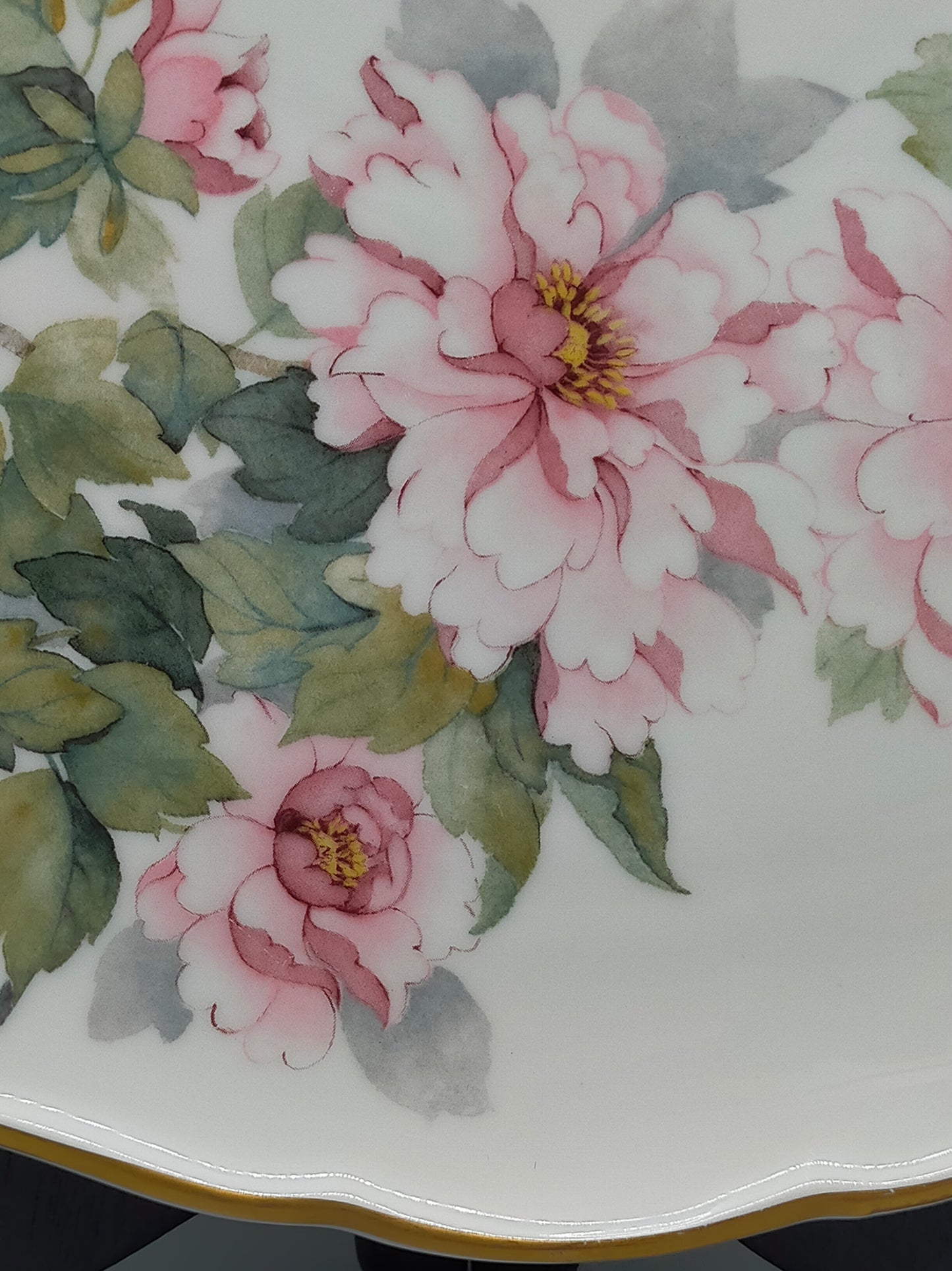 Limoges Porzellan Prunkteller Edles Päonien & Schmetterling Design