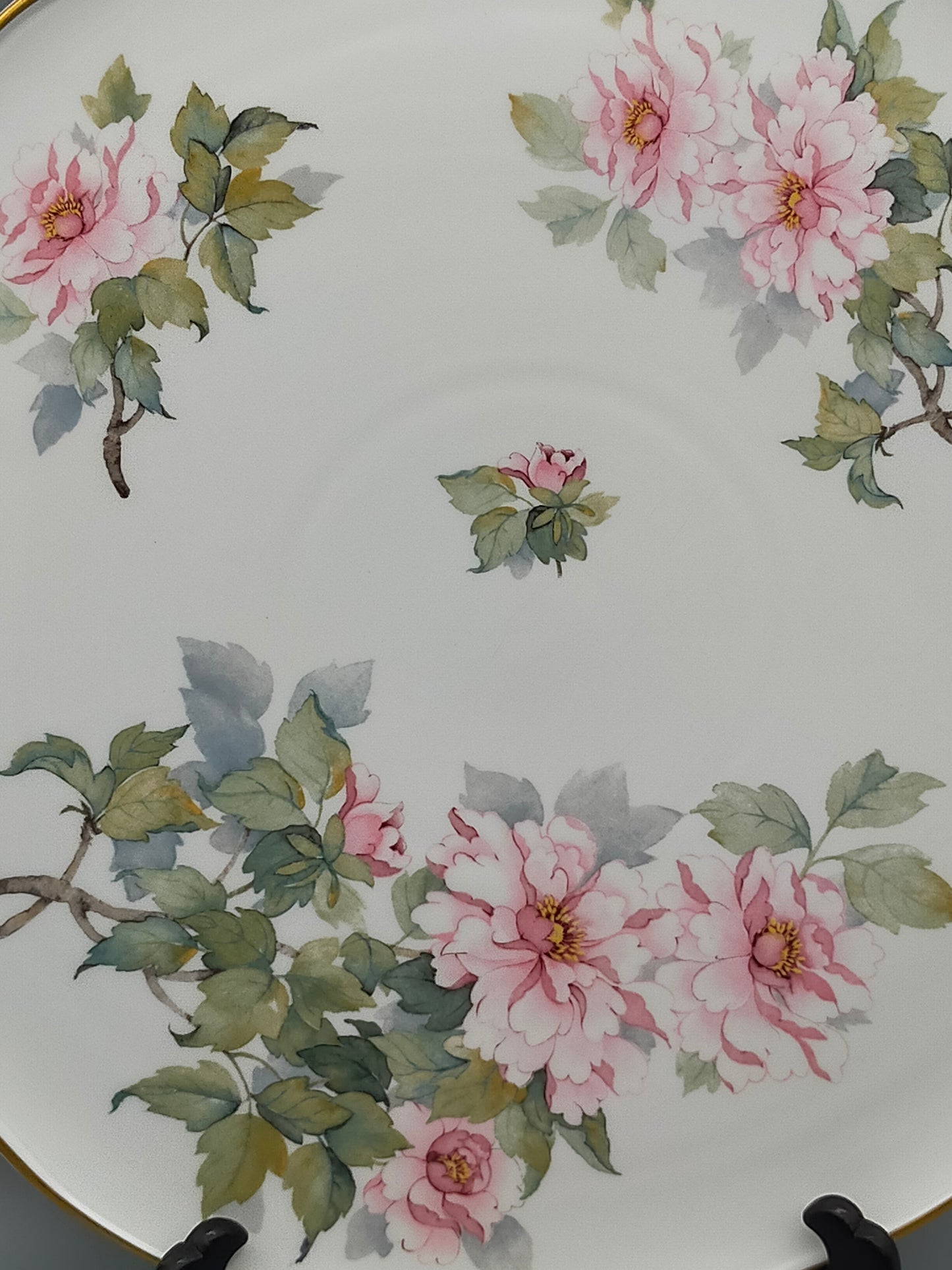 Limoges Porzellan Prunkteller Edles Päonien & Schmetterling Design