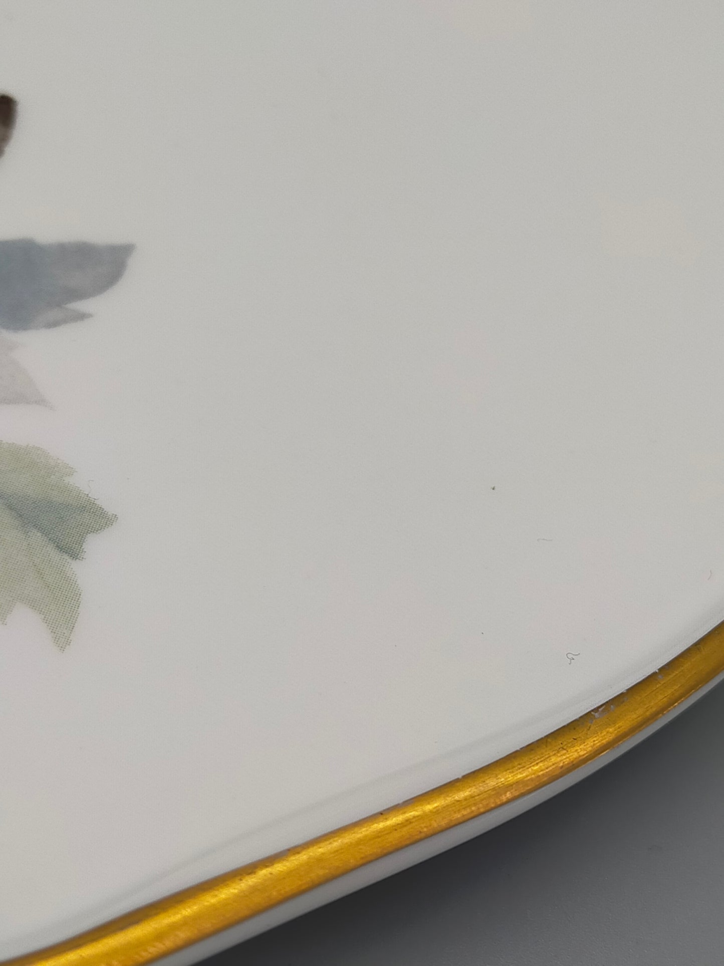 Limoges Porzellan Prunkteller Edles Päonien & Schmetterling Design