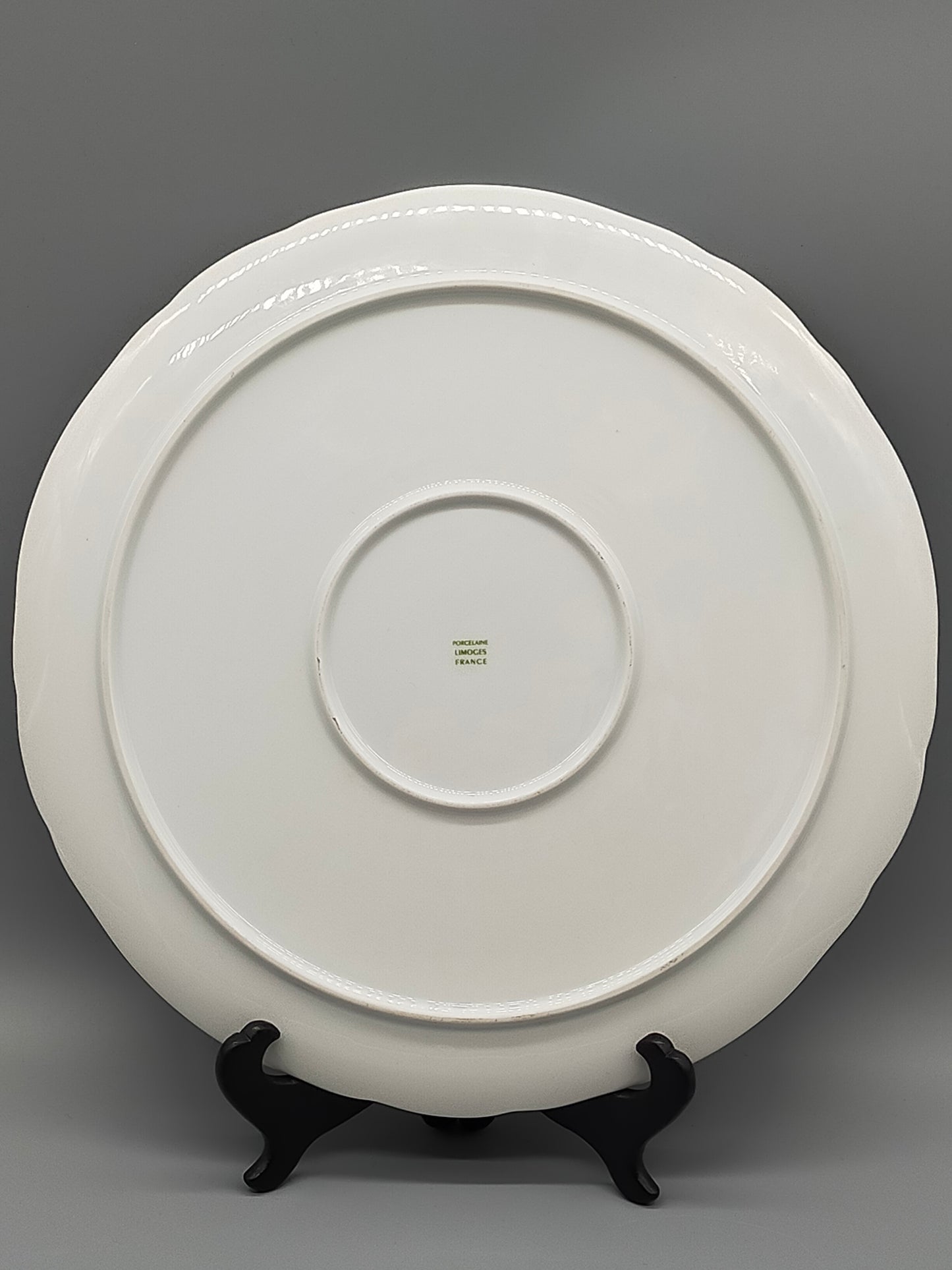 Limoges Porzellan Prunkteller Edles Päonien & Schmetterling Design