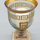 Edler Glas Windlicht Pokal mit Golddekor Antiker Stil