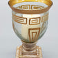 Edler Glas Windlicht Pokal mit Golddekor Antiker Stil