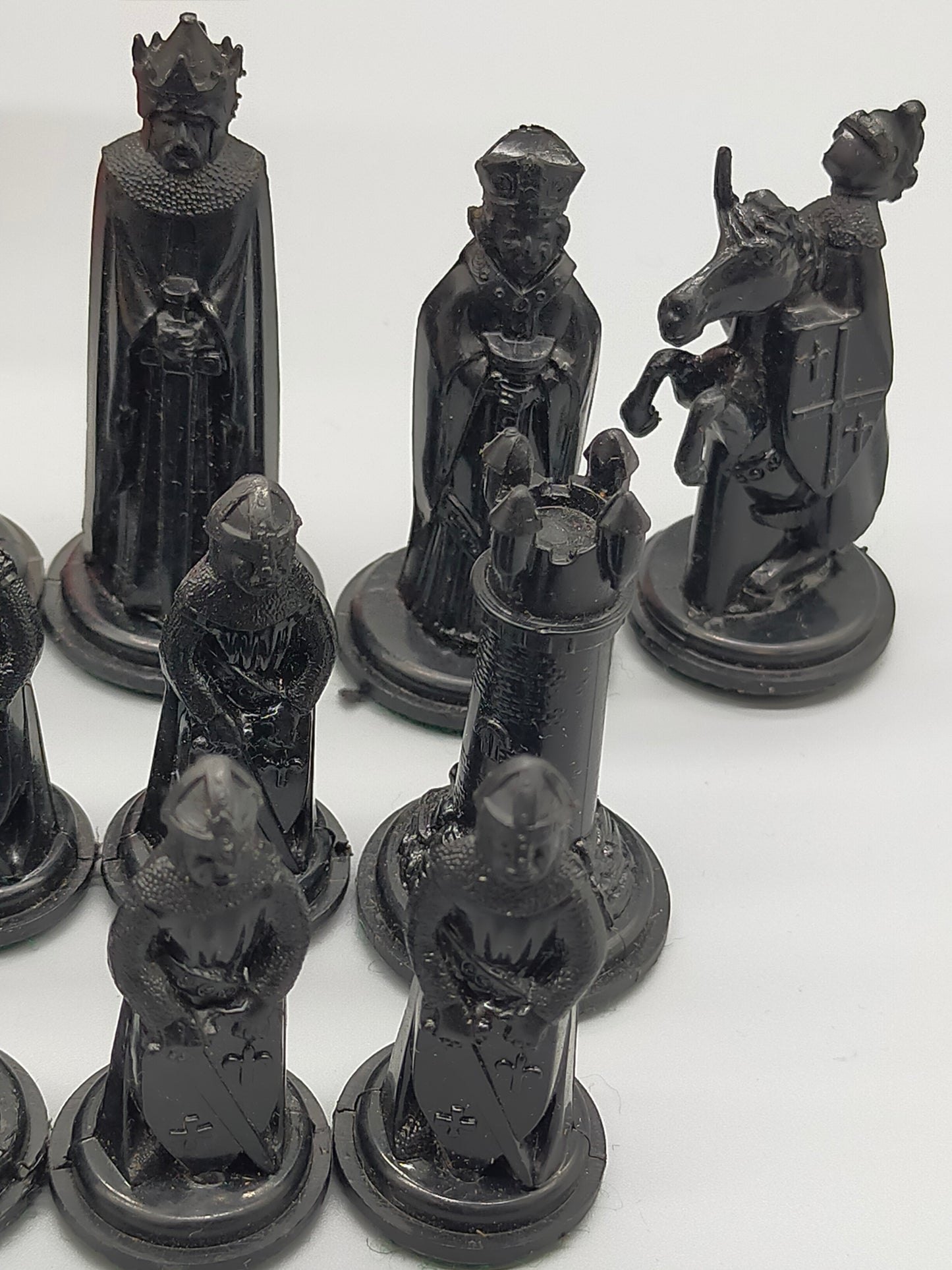 Klassisches Crescent Medieval Chessmen Schachspiel Vintage Brettspiel