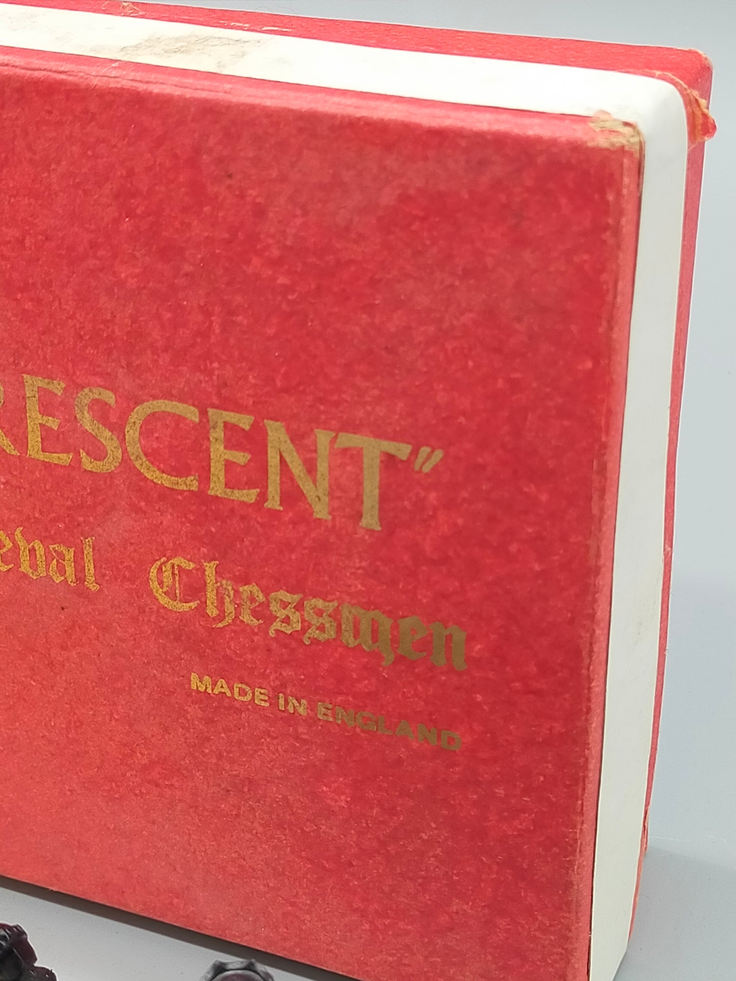 Klassisches Crescent Medieval Chessmen Schachspiel Vintage Brettspiel