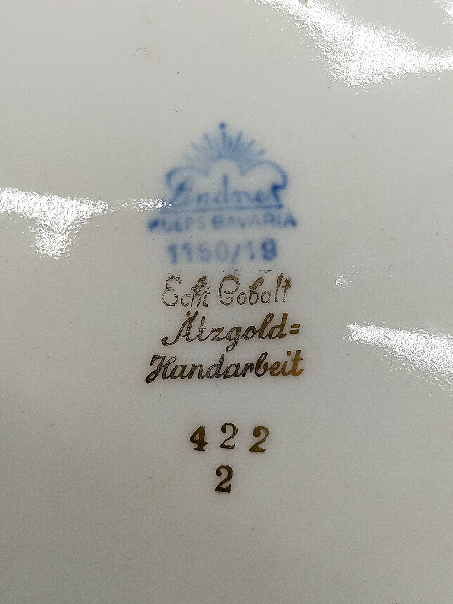 Lindner Küps Bavaria Prunk Service Echt Cobalt Ätzgold Handarbeit