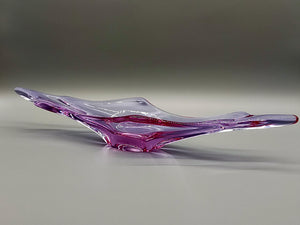 Elegante Murano Stil Glasschale Violett Rosa Design Schale