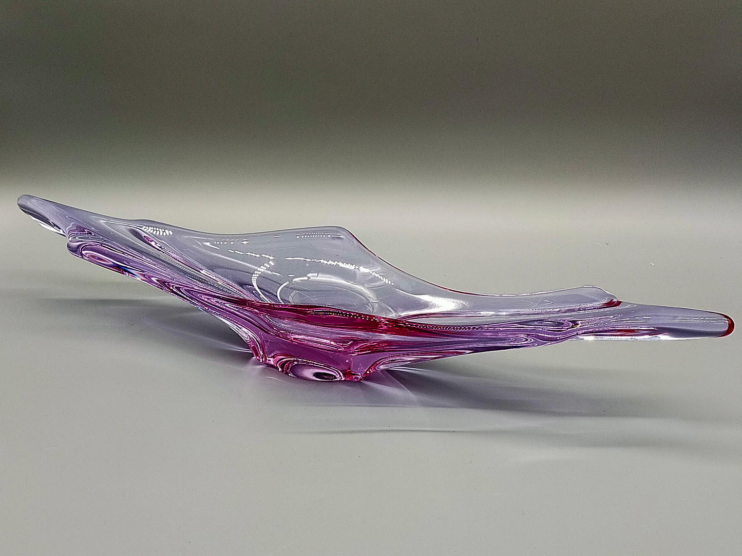 Elegante Murano Stil Glasschale Violett Rosa Design Schale