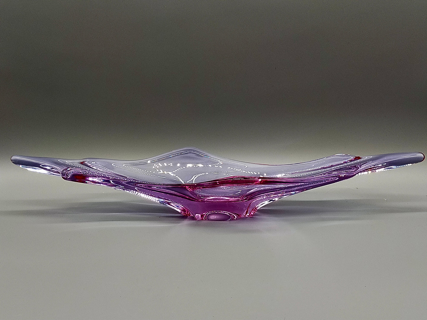 Elegante Murano Stil Glasschale Violett Rosa Design Schale