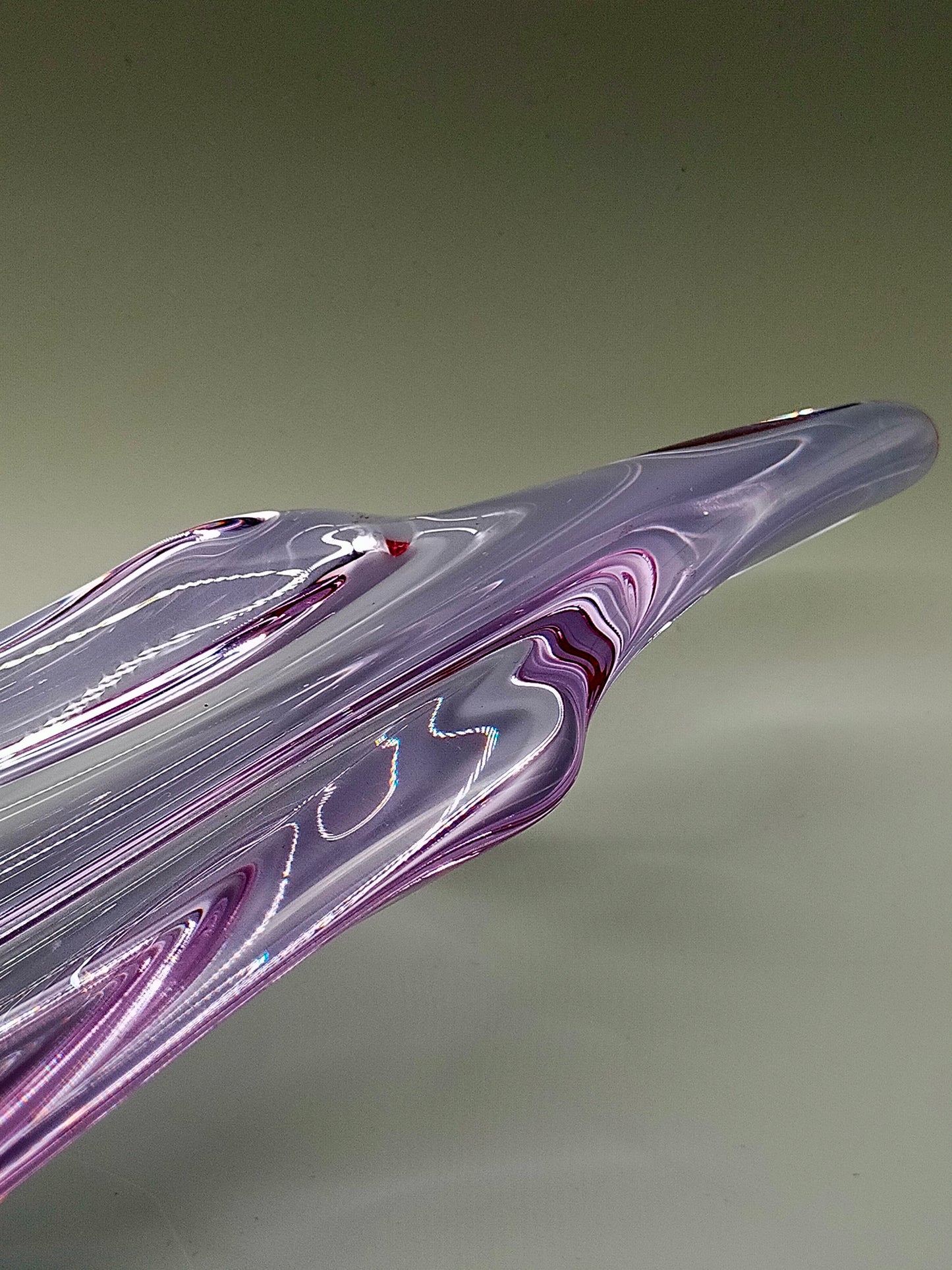 Elegante Murano Stil Glasschale Violett Rosa Design Schale