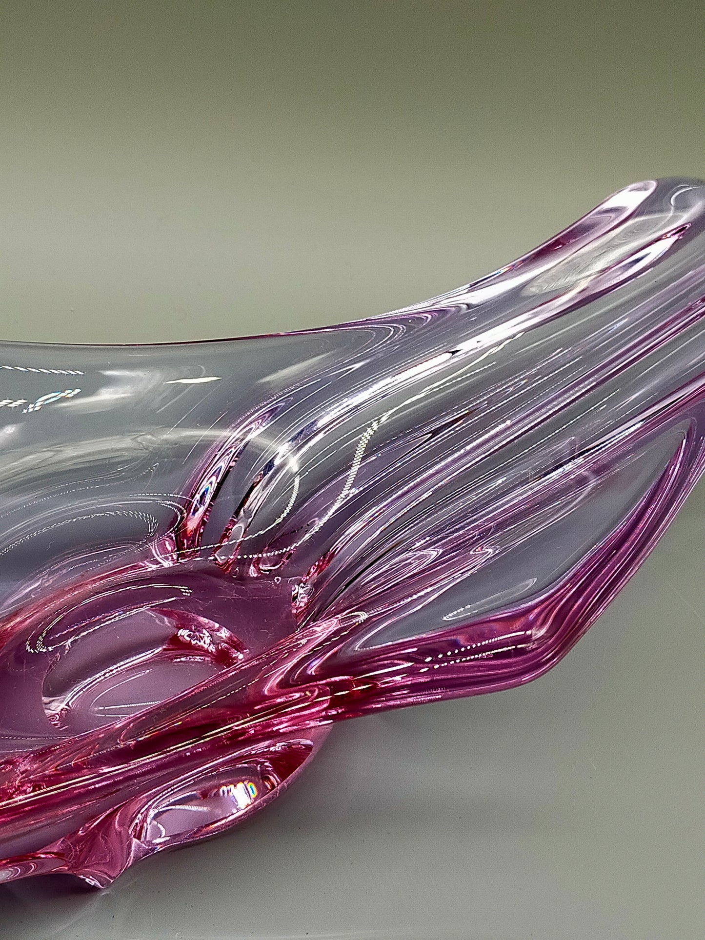Elegante Murano Stil Glasschale Violett Rosa Design Schale