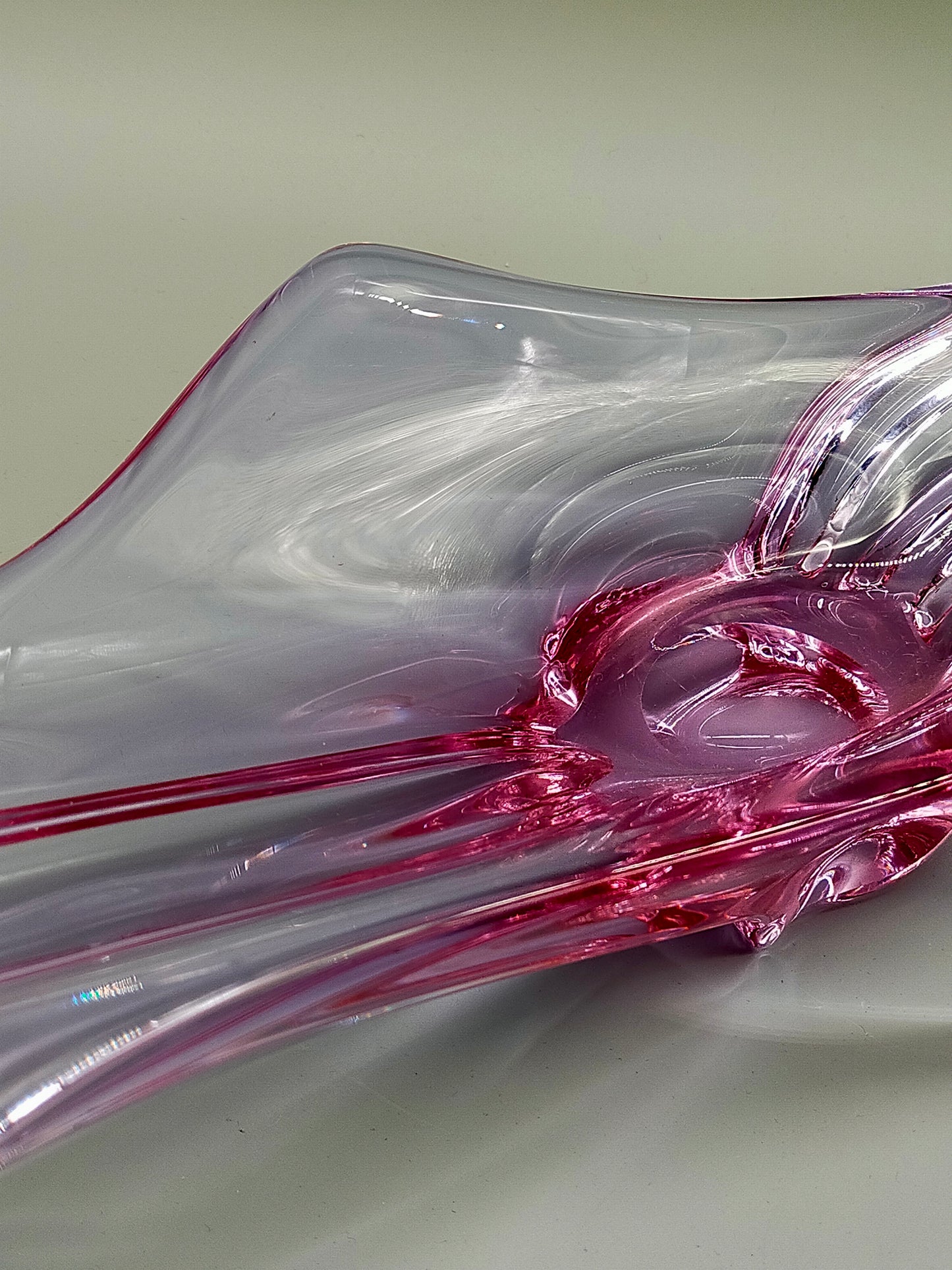 Elegante Murano Stil Glasschale Violett Rosa Design Schale