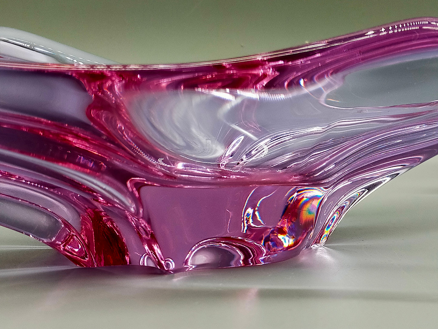 Elegante Murano Stil Glasschale Violett Rosa Design Schale