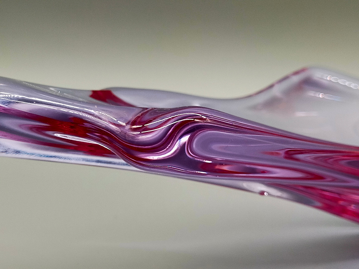 Elegante Murano Stil Glasschale Violett Rosa Design Schale